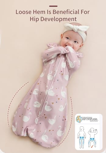 Image of insular Baby Transitional Swaddle with 2-Way Zipper Newborn Sleep Sack Arms Up Infant Sleeping Bag Wearable Blanket, Dachshund Dog, 0-3 Month