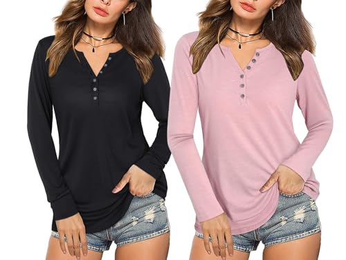 Image of Women's Regular Fit Pure Cotton Top - Elegant V-Neck with Mandarin Collar, Button-Front Design, Full Sleeves, Soft & Breathable Fabric for Stylish Casual Wear