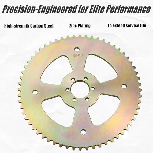 Image of JNDO Mini Bike Sprocket 60T 420 Chain 6 Hole High Torque Rear Sporcket for Coleman CT100U B100 Baja Doodle Bug DB30 Monster Mega Moto Motovox MBX10