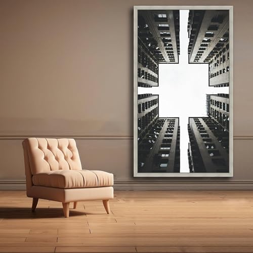 Peinture de paysage urbain pour salon moderne art mural architectural