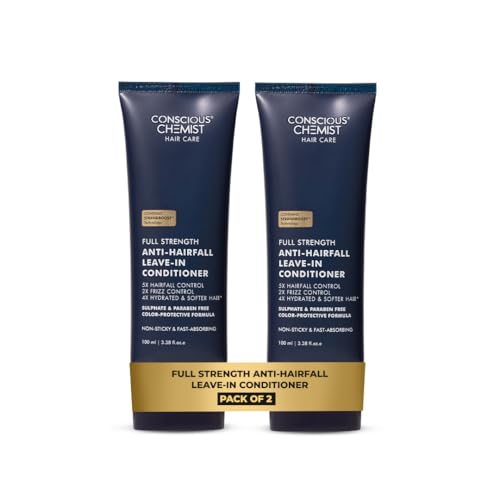 Image of Conscious Chemist Full Strength Anti-Hairfall Leave in Conditioner | With Rosemary Oil & Ceramides | Deep Conditioning, Strengthens Hair & Reduces Frizz | StrandBoost️ Technology | For All Hair Types | Women & Men | 100ml (Pack of 2)