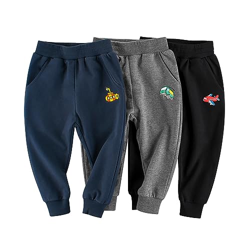 Toddler Boys Baggy Print Sweatpants Straight Elastic Waist Soft Jogger Kids Fall Solid Color Cute Sports Pants