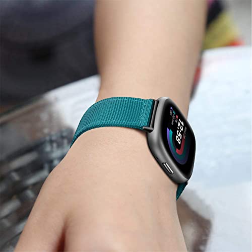 Fintie Band Compatible With Fitbit Versa 4 / Fitbit Sense 2 / Fitbit Versa 3 / Fitbit Sense, Soft Woven Nylon Sport Replacement Strap Wrist Bands, Green #TOP4