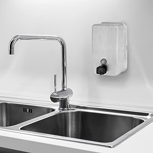 Alpine Stainless Steel Soap Dispenser - Commercial Soap Dispenser Wall Mount For Bathroom 1200 Ml (Vertical) #TOP5