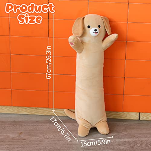 Yamepuia Long Dog Plush Pillow,67cm Dog Stuffed Animal Labradoodle Soft Huggable Plush Toy,Cute Labradoodle Dog Plushie Pillow Gifts for Kids,Boys,Girls - Image 2
