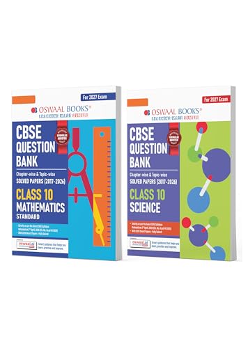 Image of Oswaal CBSE Question Bank Maths Standard & Science (Set of 2 Books) for Class 10 | Chapterwise & Topicwise Solved Papers | Includes Mind Maps & Revision Notes | With oswaal.ai | For 2027 Exam