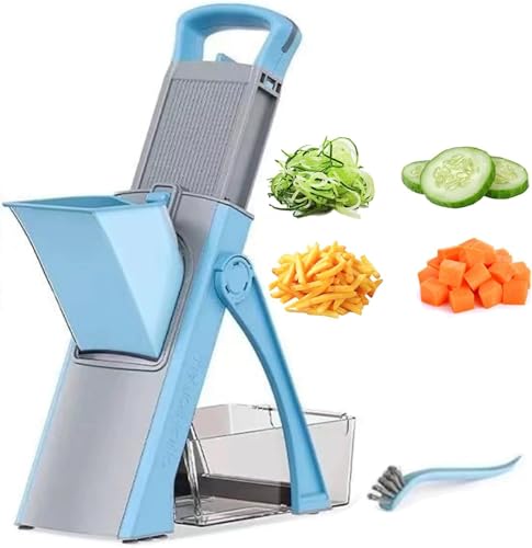 Image of DAYANIDHI Vegetable Cutter Potato French Fries Graters Manual Shredder Efficiently Shred Grate and Cut Potatoes for Household Kitchen | Upgrade Safe Mandoline Slicer Adjustable Vegetable Food Chopper