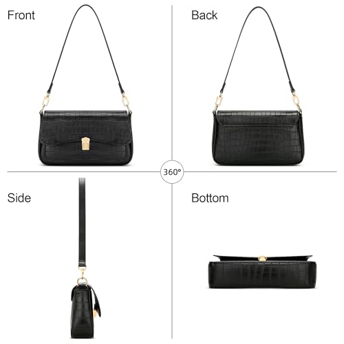 Image of KKXIU Small Shoulder Bag for Women Cute Hobo Handbags Mini Clutch Purses | Classic Trendy Retro Underarm Crossbody Bag with Detachable Straps, Zipper Closure