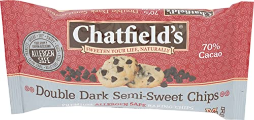 Chatfield’s Double Dark Chocolate Chips Semi-Sweet - Diary-Free Vegan and Allergen Friendly (Pack of 1)
