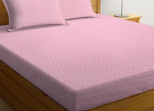 Image of Home Premium Cotton Flat Double Bedsheets with 2 Pillow Covers | Double Bed Breathable | Wrinklefree | Ultrasoft 210 tc Supersoft | 90 x 90 Inches|Abstract Teak and Aqua