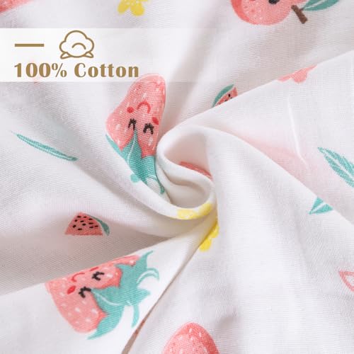 Image of 2 Pack Hooded Baby Bath Towels,Large 32 inchx 32 inch,Cotton Baby Bath Towel with Hood for Infant Toddler and Kids, Soft and Absorbent,Unisex Baby Bath Essentials. (Strawberries /Oranges)