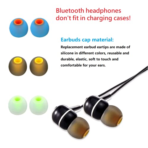 Image of Earbud Silicone Ear Tips Earbuds Replacement Ear Tips Gels Bud for Popular in-Ear Headphones Other Inner Hole from 3.8mm - 5.1mm Earphones 9 Pairs S /M /L