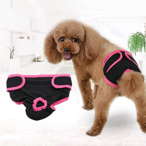 Image of Dog Underwear Flexible Physiological Pants Puppy Female Pet Sanitary Diaper for Small Medium Large Dogs(M- Black)