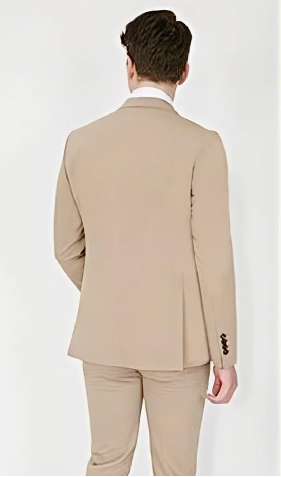 HZUOU Single Breasted Men Suits Slim Fit 3 Piece Notch Lapel Wedding Groomsmen Tuxedos One Button Blazer Pants Sets HZH262