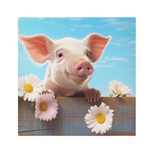 Set de 6 servilletas de tela cuadradas Pig 50.5x50.5 cm miniatura 1