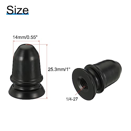 Image of PATIKIL 1 inch Tall Iron Lamp Finials Cap Knob, 2Pcs Lamp Screw Round Head Holder Tapped 1 /4-27 for Table and Floor Lamp Shade Decorations, Black