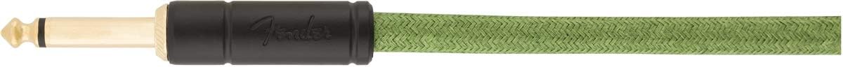 Fender Festival Hemp Instrument Cable, Straight/Angle, Green, 10ft : Musical Instruments
