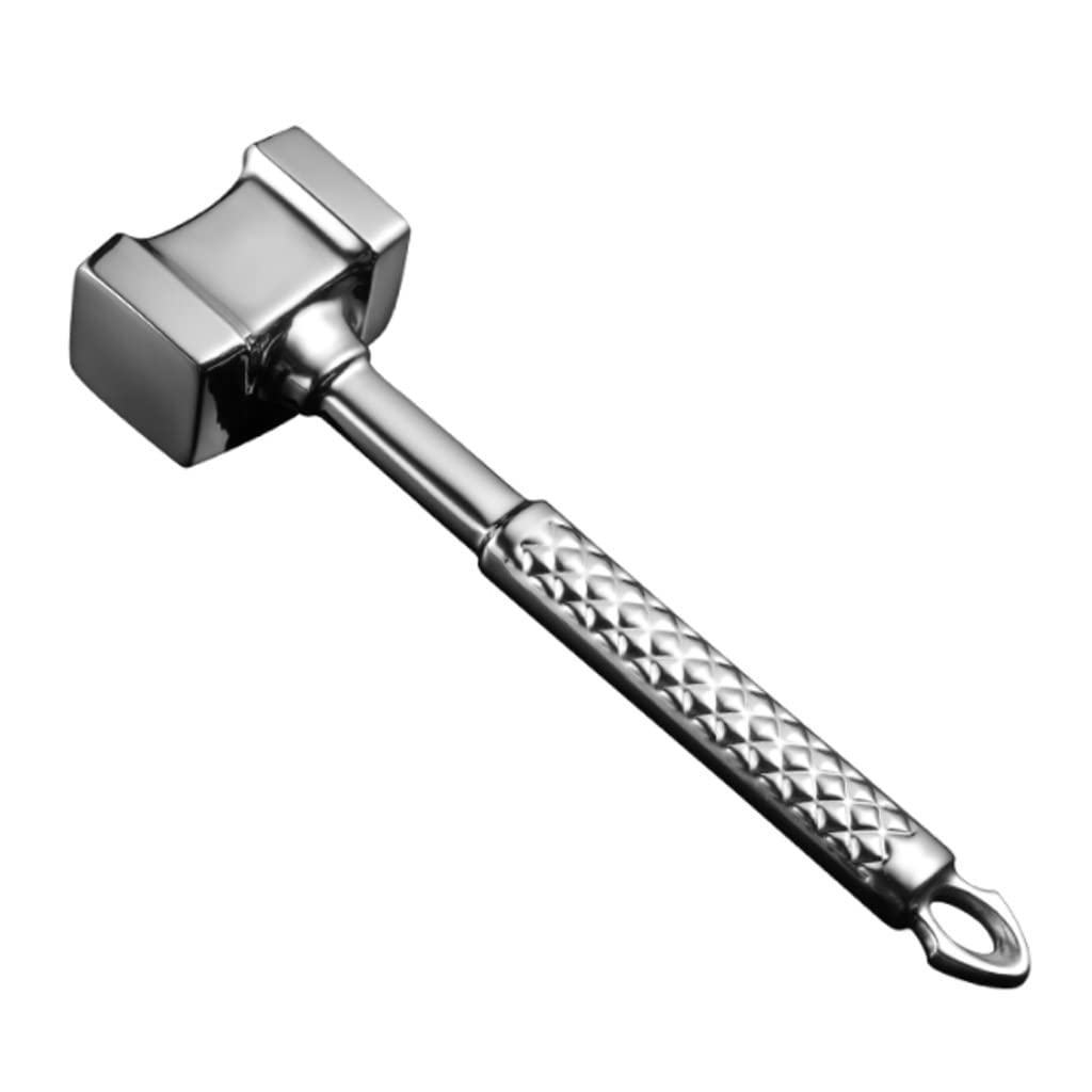 Fleischklopfer Hammer, Fleischklopfer aus Edelstahl, doppelseitiger Fleischklopfer mit Hakendesign, Fleischhammer for die Haushaltsküche, Steakschläger(Type a)