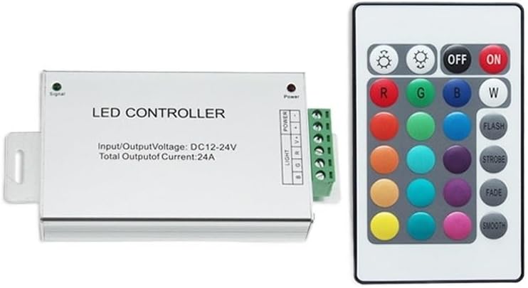 RGB LED Controller 12A 24A 24 Keys 44 Keys Infrared Wireless Remote Control Aluminum DC12V-24V Suitable for 5050/3528 RGB(24keys,24A)