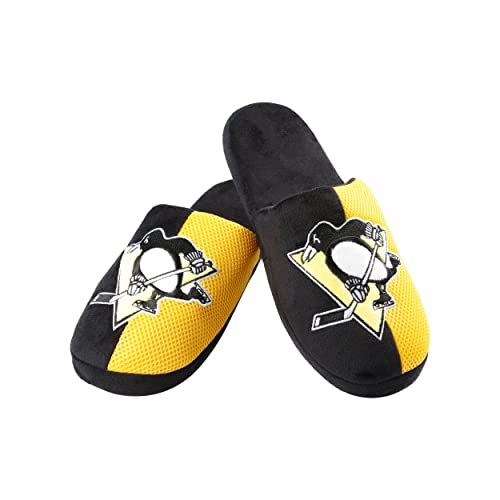 FOCO Pittsburgh Penguins NHL Mens Team Logo Staycation Slipper - L