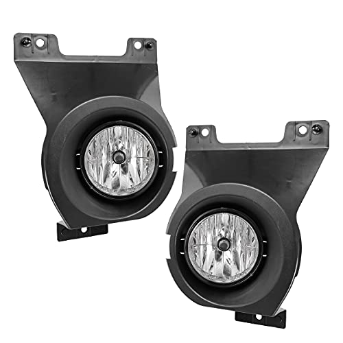 ROXX Fog Light Fit for 2011-2014 Ford F-150, Bumper Driving Fog Light Lamp Replacement, Fog Light Assembly w / Bulbs H10 12V 42W Clear Lens Chrome Black Wareproof Housing, Driver and Passenger Side
