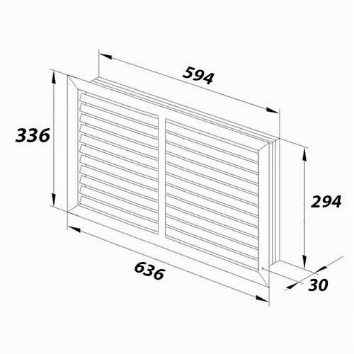 WDP Lüftungsgitter 600x300 | weiß | Aluminium | mit Verstrebung und festen Lamellen