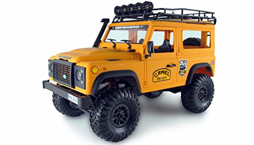 Controllo proporzionale Amewi D90X12 Landrover Scale Crawler veicolo con licenza 4WD 1:12 RTR giallo RC telecomandato
