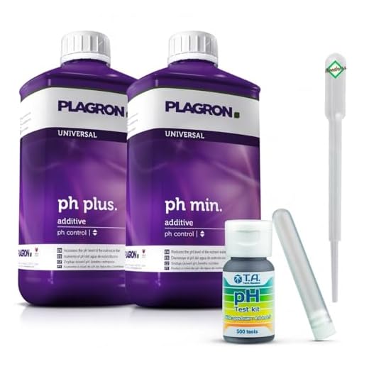 GHE pH-Wert-Messgerät Kit mit 500 Tests + 500 ml Plagron Ph-Plus + 500 ml Plagron Ph-Minus - pH Teststreifen Pool Wassertester Test pH-Streifen pH-Tester Pool