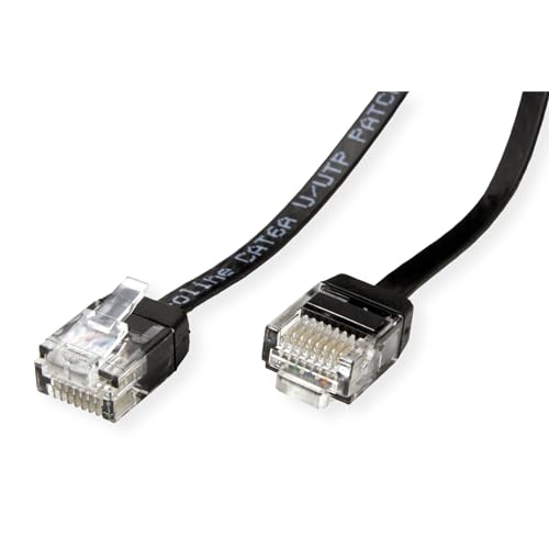 ROLINE UTP Patch Cable Cat.6A Extra Plano Negro 2m miniatura 4
