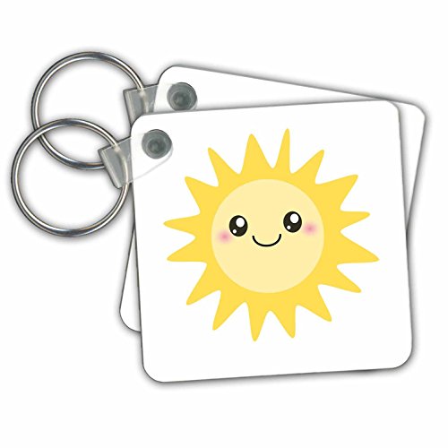 Porte-clés soleil jaune Happy Face pour partager de la bonne humeur à deux