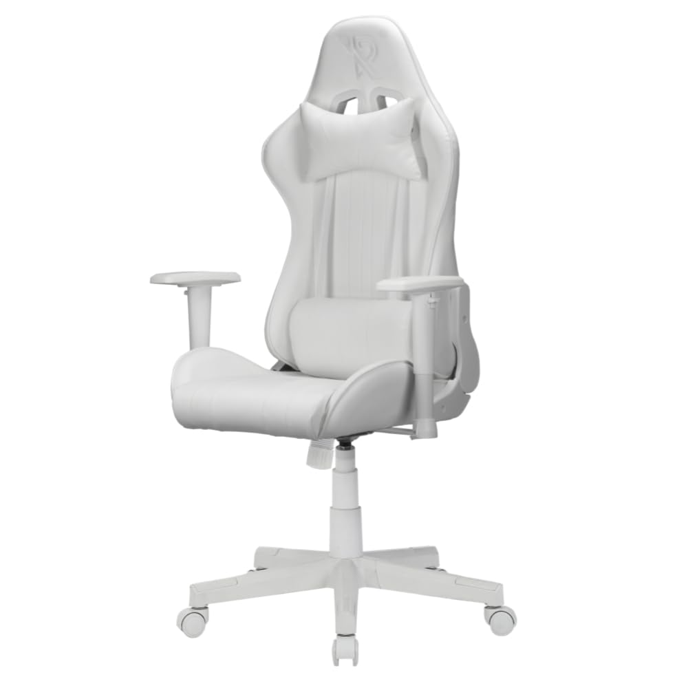 Ranqer Felix Silla Gaming - Reposabrazos Ajustables - Respaldo y Cojín Ajustables - Silla Gaming Ergonómica - Blanco