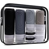 Noviatrix 18 Pezzi Contenitori da Viaggio Set 60/90ml, Kit Viaggio Liquidi Portatile Ricaricabile a Prova di Perdite con Sacchetto Trasparente per Shampoo, Lozione, Balsamo, Gel Doccia