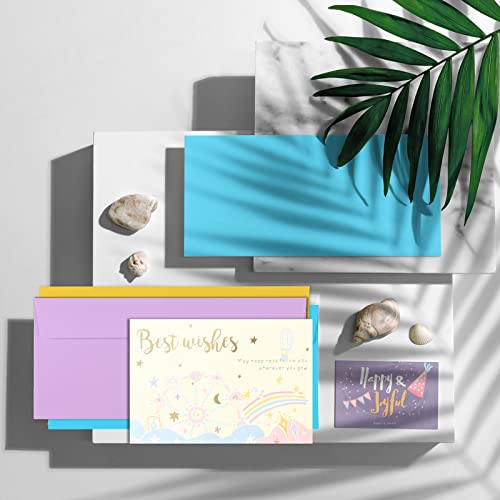 Granhoolm 100 Pack Colorful Envelopes #10,Envelopes Letter Size,#10 Business Envelopes,Envelopes Self Seal For Business,Office Checks,Letter,Mailing Invoices,Invitation(4.13 X 9.49 In) #TOP4