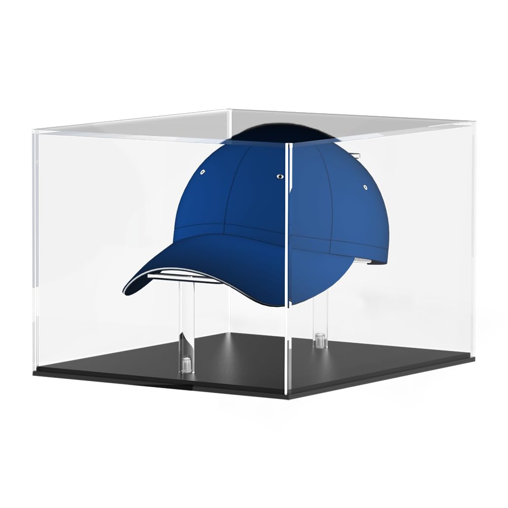 Chordobe Acrylic Hat Display Case - Baseball Cap Display Stand - UV Protection Football Soccer Hat Cabinet Storage Cover