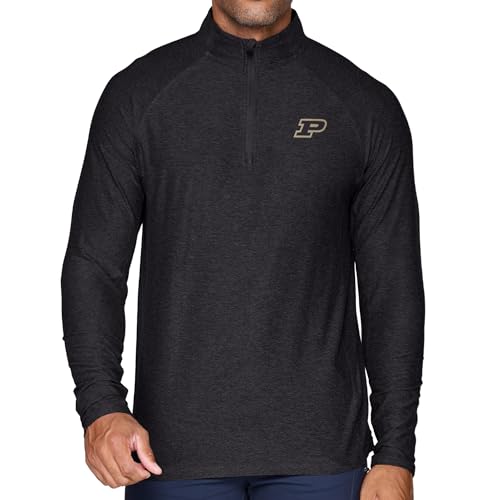 COLOSSEUM Athletics Men's Purdue Boilermakers Vapor 1/4 Zip (Black, 3X-Large)