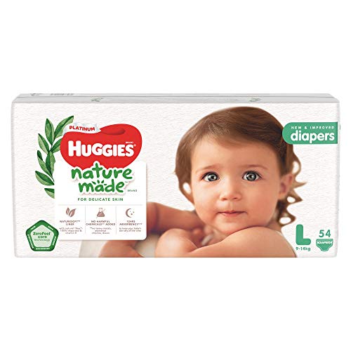 Huggies Platinum Naturemade Tape Diapers L 54ct (Pack of 3)