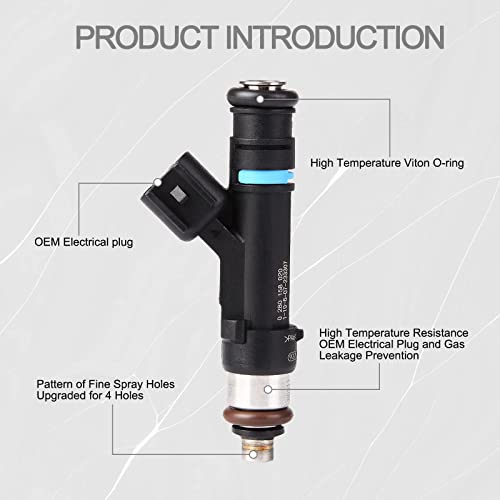 Fuel Injector 6 Pcs Compatible With Jeep Liberty Dodge Dakota 3.7L V6 Replaces# 0280158020 812-12145 #TOP3