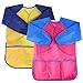 2 Pcs Grembiule Pittura Bambini Con Maniche Lunghe e 3 Tasche Grembiule Asilo per Dipingere, Giocare e Mangiare, Grembiule Pittura per Bambini 3 a 8 Anni