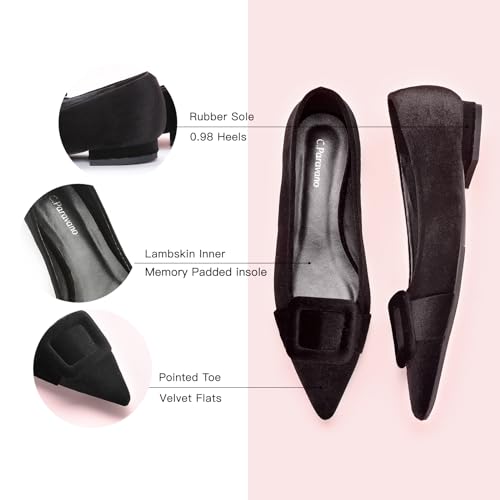 Image of C.Paravano Velvet Flats | Women's Pointed Toe Shoes | Dressy Flats for Women | Designer Shoes