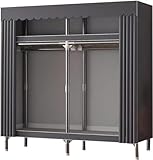 UINGBPXT Clothing Wardrobe Closet All Steel Frame Wardrobe Closet for Bedroom Hanging Large Clothes Closet with Thicken Cloth Cover Portable Closet Spacious