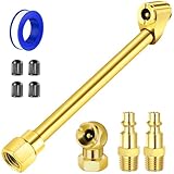 EVOULTES 2-Way Connection Air Chuck Set, Heavy Duty Dual Head Air Chuck with Closed Ball Tire Chuck & 1/4 Inches NPT Male Quick Plug, Tire Air Fill Kit for Tire Inflator Gauge and Air Compressor