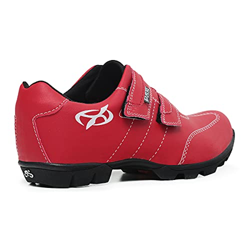 Tenis Sapatilha Ciclismo New Fox Bike Way2 Masculino e Feminino Cor:Vermelho;Tamanho:41