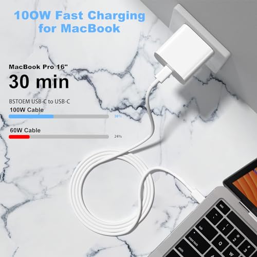 Image of 2Pack for Apple USB C to USB C Charging Cable 1ft 100W,Short Type C to Type C Fast Charger Cord,for iPhone 17 /16E /Air /15 /Pro /Plus /Pro Max,for MacBook Pro /Air,for iPad Pro12.9 /11in,Air 4 /5,Mini 6 /7