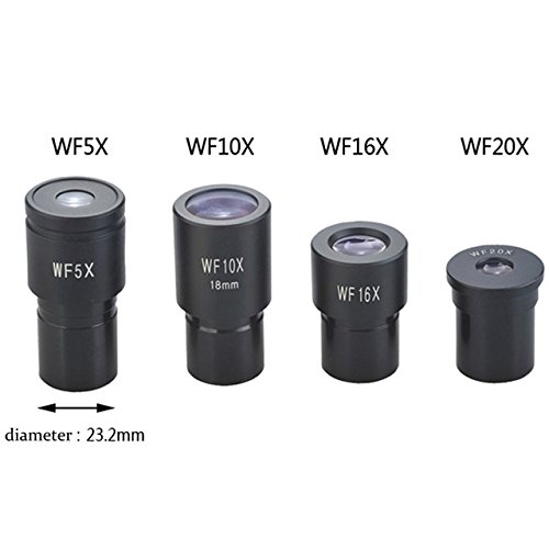 A oculare del microscopio biologico Wf5x wf10x wf15x wf16x wf20x wf25x Accessori for lenti for microscopio Linetto largo lente monoculari (Color : 1set 5X 10X 16X 20X)