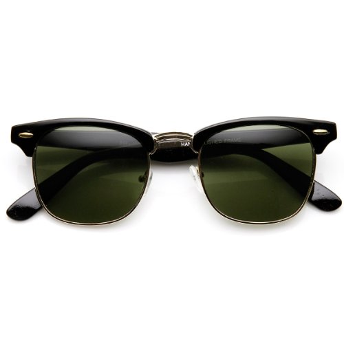 Image of zeroUV Half Frame Semi-Rimless Horn Rimmed Sunglasses