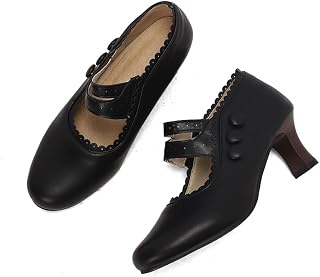 JKaur® Women's Sandals Round Buckle Design Thick Heels Footwear Solid Color Rubber Sole | Black - 41 Price In India
