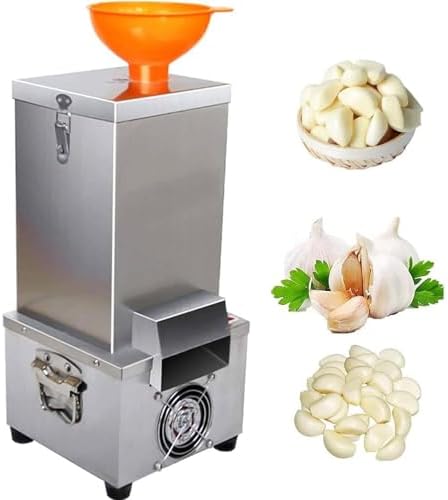 Commercial Electric Garlic Peeler Machine, Automatic Skin Remover for Whole Dry Bulbs, 180W with Safety Lock, 77Lb/Hour Capacity