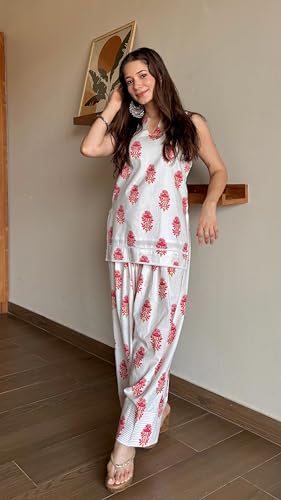 Image of LookMark Women's Rayon Printed Kurta Set with Farshi Salwar | Traditional Ethnic Co-ord Set for Women | Office, Casual Wear-AZ-YS-OG3-KS2337