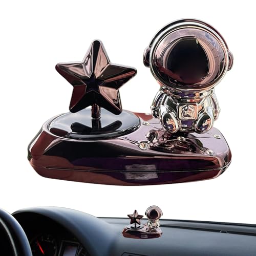 Difusor de ambientador solar para coche, difusor de aromaterapia solar para coche | Difusor de aromaterapia astronauta para coche con tableta de aromaterapia | Decoración de perfume de