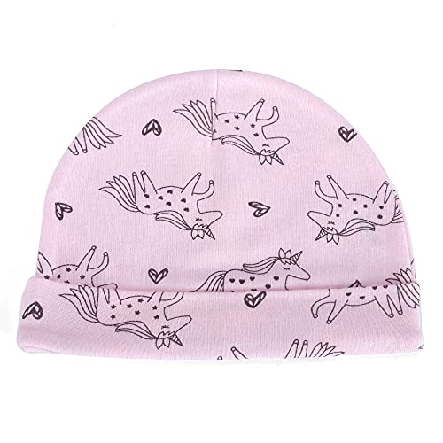 LACOFIA Pasgeboren Beanie Hoeden Baby Meisjes Katoen Bedrukte Muts Unisex Baby Top Knoop Essentiële Petten Pakket 3 - Image 5